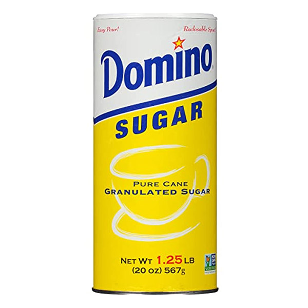 Domino White Granulated Pure Cane Sugar, 20 Oz Canister